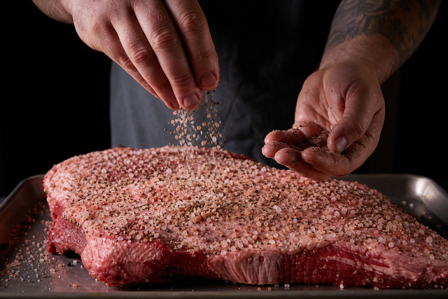 Two-ingredient rub on meat